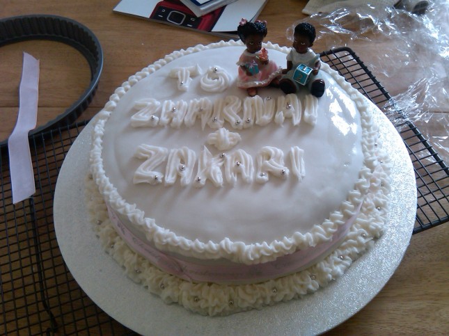 Zharnai and Zakari's Christening Cake
